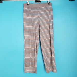 Charter Club Sweatpants Size Medium Gray Striped Cropped